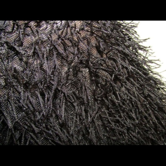 NWT FEMGRAPHY Naledi One Shoulder Feather High Slit Midi Dress Black Medium - Picture 4 of 8